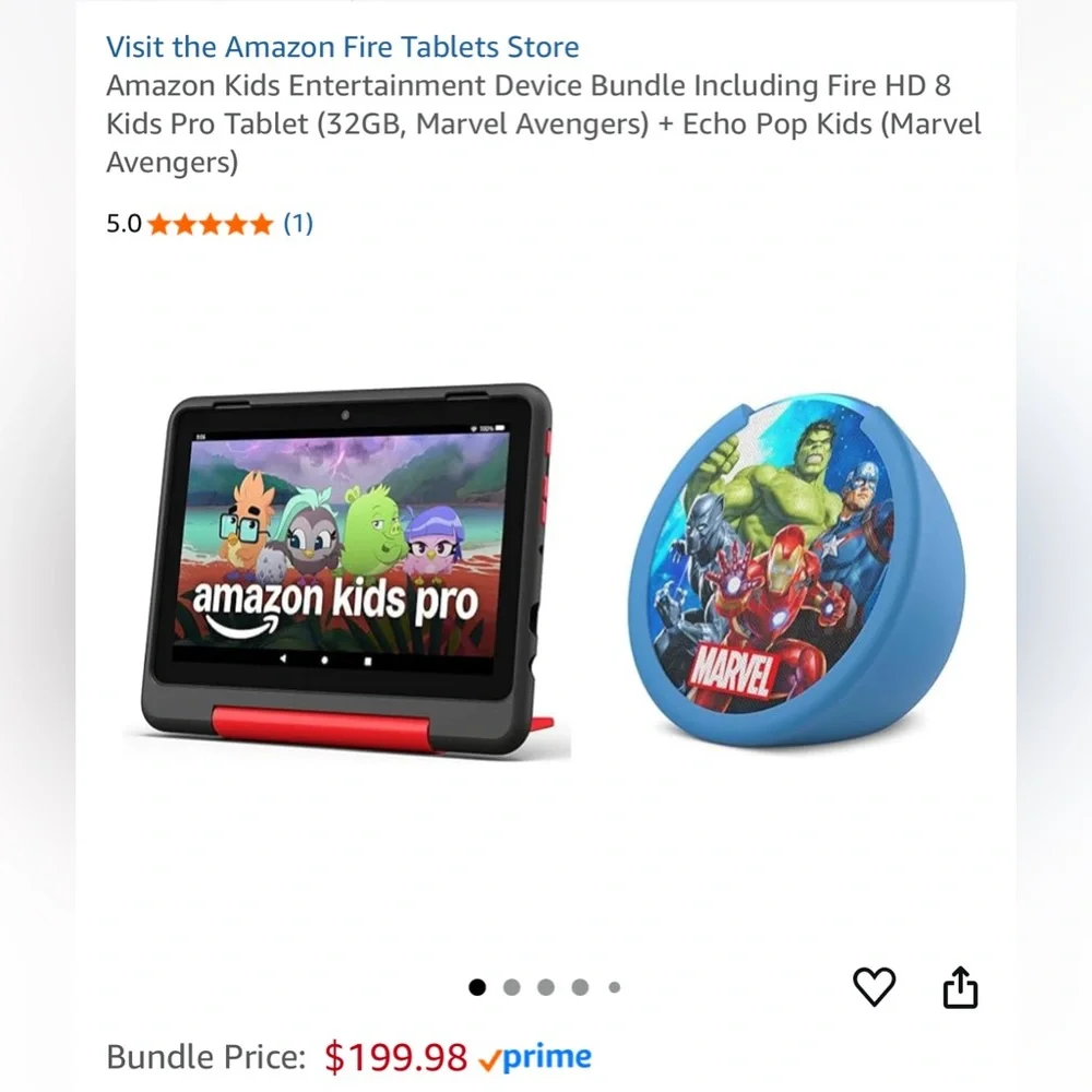 Fire HD 8 Kids Pro Tablet - Marvel Edition & Kids Echo Pop, Marvel